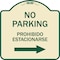 Signmission No Parking Prohibido Estacionarse W/ Left Arrow Heavy-Gauge Aluminum Sign, 18" x 18", TG-1818-23596 A-DES-TG-1818-23596 - alternate 1